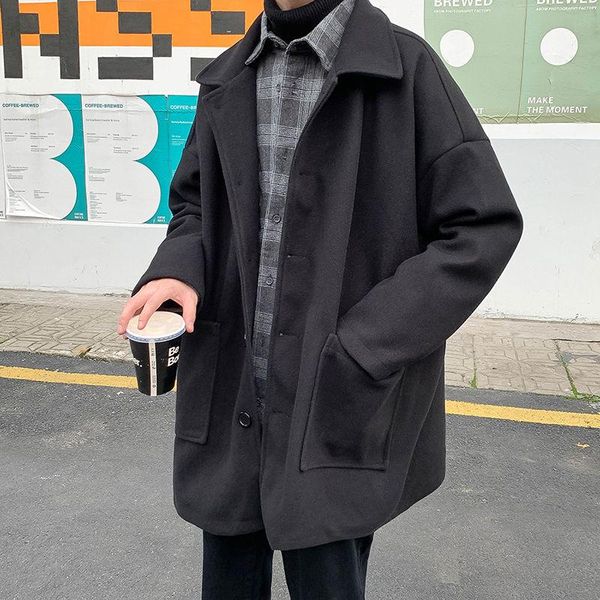 autumn winter long woolen coat men's fashion casual woolen coat men streetwear loose korean oversize mens overcoat, Black
autumn winter long woolen coat men's fashion casual woolen coat men streetwear loose korean oversize mens overcoat, Black