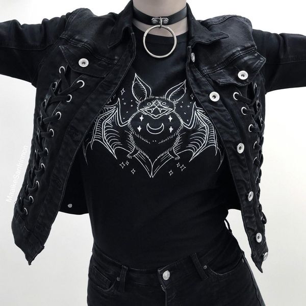 hahayule-jbh women gothic grunge t-shirt cotton bat aesthetic witchcraft tee women fashion style goth graphic vampire shirt, White
hahayule-jbh women gothic grunge t-shirt cotton bat aesthetic witchcraft tee women fashion style goth graphic vampire shirt, White