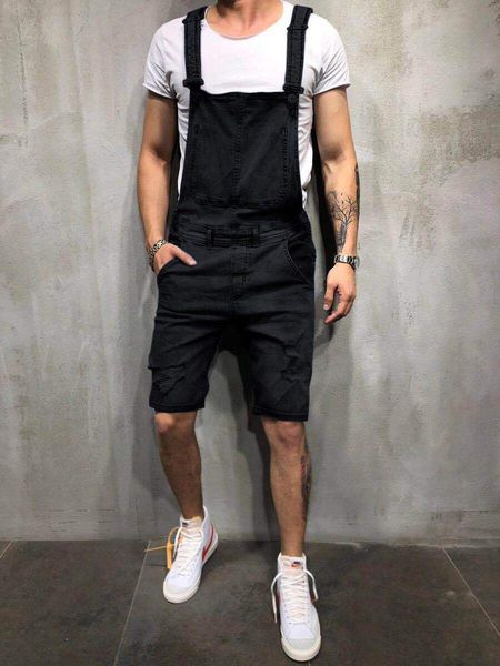 fashionable men's suspenders and braces jumpers tear the popularity of denim shorts, Blue
fashionable men's suspenders and braces jumpers tear the popularity of denim shorts, Blue