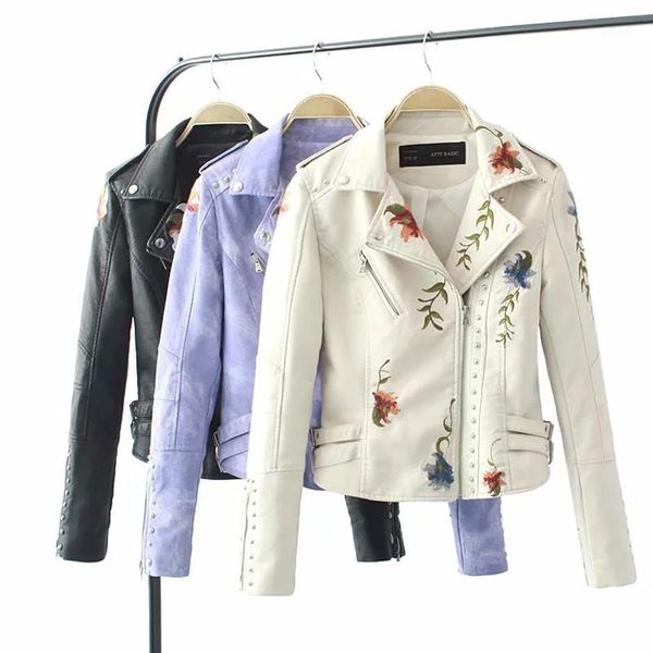 retro floral embroidery pu leather jacket women's zipper rivet motorcycle imitation motorcycle jacket street imitation1, Black
retro floral embroidery pu leather jacket women's zipper rivet motorcycle imitation motorcycle jacket street imitation1, Black