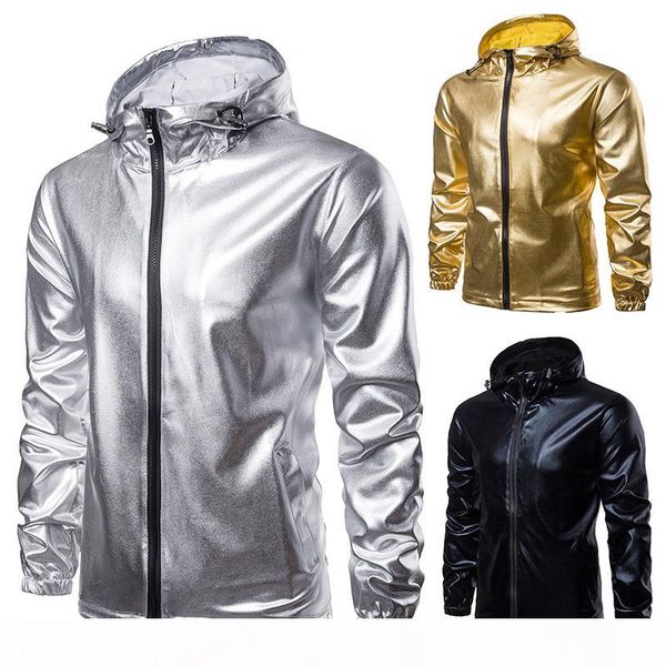 shiny sliver coated metallic hooded jacket men 2018 dj nightclub stage party jacket coat male hip hop streetwear veste homme 2xl, Black;brown
shiny sliver coated metallic hooded jacket men 2018 dj nightclub stage party jacket coat male hip hop streetwear veste homme 2xl, Black;brown