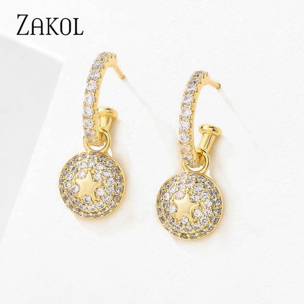 zakol 2020 new gold round star cubic zirconia dangle earings for women girls daily party fashion accessories gift fsep5138, Silver
zakol 2020 new gold round star cubic zirconia dangle earings for women girls daily party fashion accessories gift fsep5138, Silver