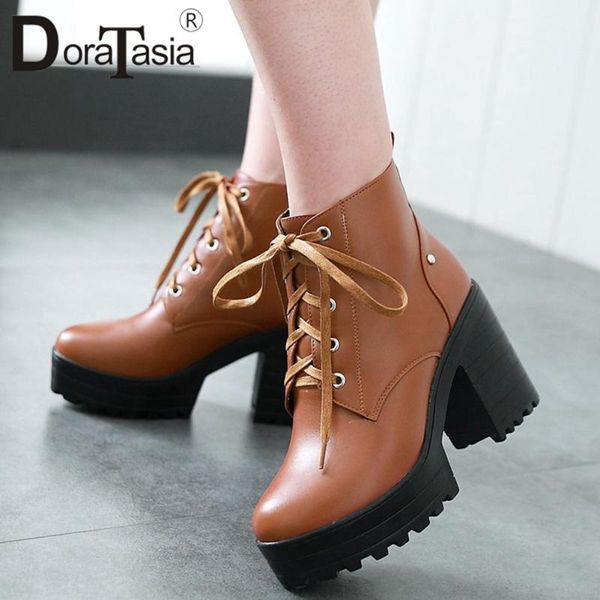 doratasia female solid winter shoelace ankle boots platform boots women block heel platform casual daily new shoes woman, Black
doratasia female solid winter shoelace ankle boots platform boots women block heel platform casual daily new shoes woman, Black