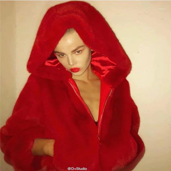 women's fur & faux fake coat women fashion hooded short loose splicing imitation mink 2021 winter clothes ladies jacket plush garb1, Black
women's fur & faux fake coat women fashion hooded short loose splicing imitation mink 2021 winter clothes ladies jacket plush garb1, Black