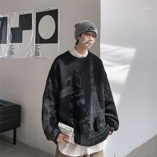 men's sweaters men's sweater 2021 spring handsome loose print comfortable pullover youth personality fashion trend wear1, White;black
men's sweaters men's sweater 2021 spring handsome loose print comfortable pullover youth personality fashion trend wear1, White;black