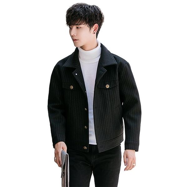 men's jackets woolen coat short section korean version of the british wind windbreaker 2021 jacket trend self-cultivation, Black;brown
men's jackets woolen coat short section korean version of the british wind windbreaker 2021 jacket trend self-cultivation, Black;brown