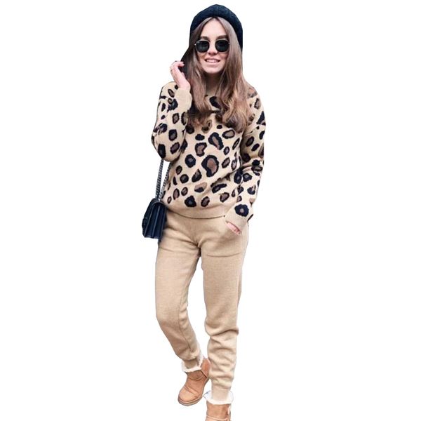 taovk autumn and winter women fashion leopard knitted o-collor panllover sweater and pants two piece set t200702, White
taovk autumn and winter women fashion leopard knitted o-collor panllover sweater and pants two piece set t200702, White
