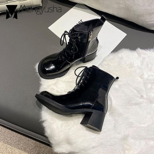 boots brand big round toe ankle women front cross-tied high heels winter botines mujer japanned leather lolita short booties1, Black
boots brand big round toe ankle women front cross-tied high heels winter botines mujer japanned leather lolita short booties1, Black
