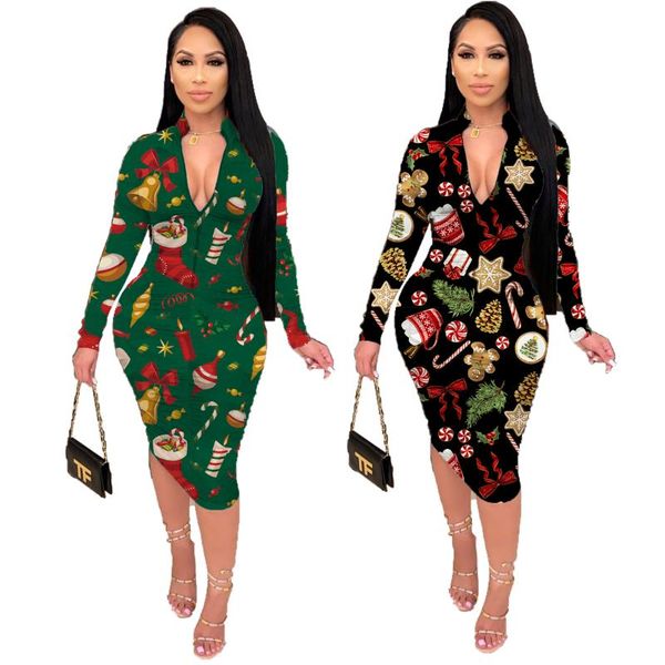 women autumn christmas print bodycon midi dress long sleeve pencil stacked ruched night club party zipper dresses, Black;gray
women autumn christmas print bodycon midi dress long sleeve pencil stacked ruched night club party zipper dresses, Black;gray
