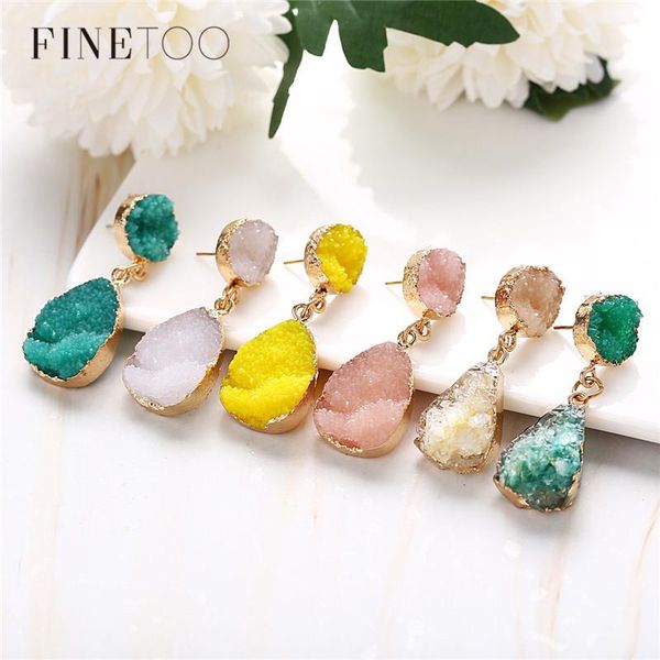 vintage irregular geometric druzy quartz stone earrings minimalist crystal drop statement earrings for women pendientes brincos, Silver
vintage irregular geometric druzy quartz stone earrings minimalist crystal drop statement earrings for women pendientes brincos, Silver