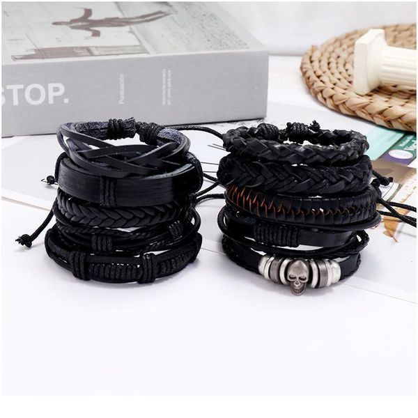 skull black bracelets 10pcs/set wrap woven handmade men bracelets women leather bracelet men bangle wholesale jewe qylihj, Golden;silver
skull black bracelets 10pcs/set wrap woven handmade men bracelets women leather bracelet men bangle wholesale jewe qylihj, Golden;silver