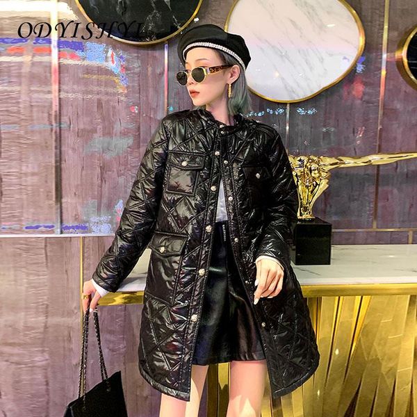 single-breasted black shiny down cotton jacket 2021 autumn winter new women mid-length slim overcoat female wild outwear dh340
single-breasted black shiny down cotton jacket 2021 autumn winter new women mid-length slim overcoat female wild outwear dh340