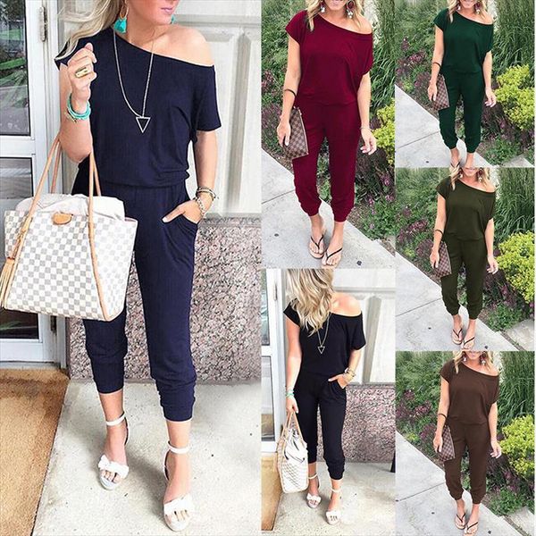spring summer jumpsuits women slash neck bodysuits solid pockets jump suit new beam feet streetwear 2021 ladies bandage rompers, Black;white
spring summer jumpsuits women slash neck bodysuits solid pockets jump suit new beam feet streetwear 2021 ladies bandage rompers, Black;white