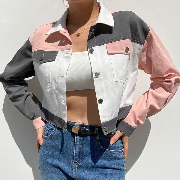 autumn patchwork pink cropped jacket women casual y2k long sleeve coats ladies button overcoat fashion streetwear, Black;brown
autumn patchwork pink cropped jacket women casual y2k long sleeve coats ladies button overcoat fashion streetwear, Black;brown