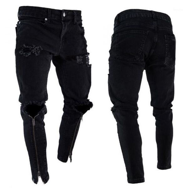 202 designer slim fit ripped jeans men high street mens distressed denim joggers knee holes zipper washed destroyed pencil jeans1, Blue
202 designer slim fit ripped jeans men high street mens distressed denim joggers knee holes zipper washed destroyed pencil jeans1, Blue