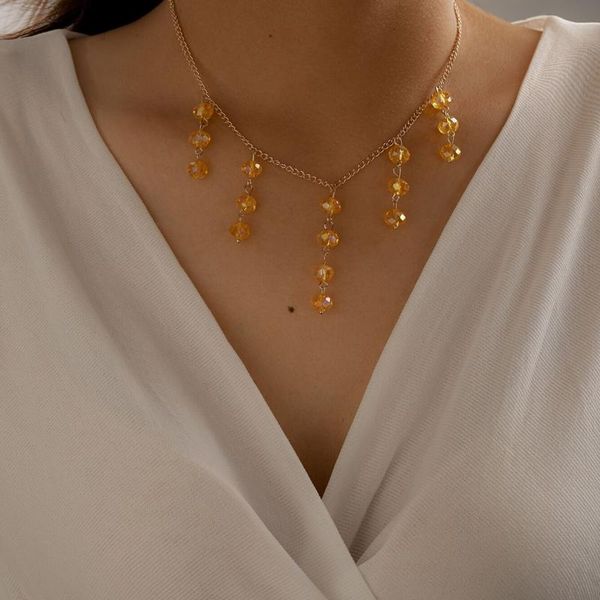 brling new 2020 fashion ins vintage chain pendant choker bohemian crystal bead tassel alloy necklace for women girls gifts party, Golden;silver
brling new 2020 fashion ins vintage chain pendant choker bohemian crystal bead tassel alloy necklace for women girls gifts party, Golden;silver