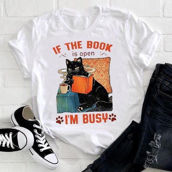 women cute cat coffee funny cartoon short sleeve clothing lady clothes print tshirt female tee ladies graphic t-shirt, White
women cute cat coffee funny cartoon short sleeve clothing lady clothes print tshirt female tee ladies graphic t-shirt, White