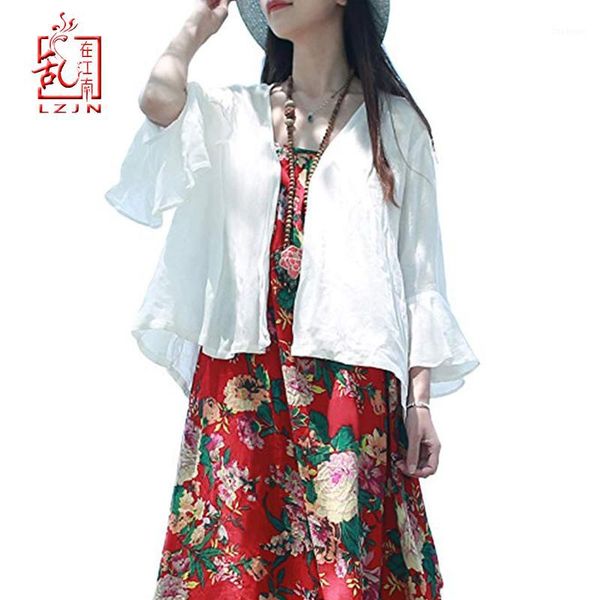 lzjn new summer coat short thin trench 3/4 ruffles sleeve cardigan soft cotton open stitch white chic women zomer jas1, Tan;black
lzjn new summer coat short thin trench 3/4 ruffles sleeve cardigan soft cotton open stitch white chic women zomer jas1, Tan;black