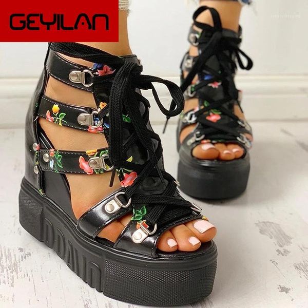 women sandals 2020 high heel casual ethnic flower floral open toe wedges platform height increasing chunky ladies party shoes1, Black
women sandals 2020 high heel casual ethnic flower floral open toe wedges platform height increasing chunky ladies party shoes1, Black