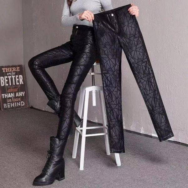 pu trousers plus size women's autumn and winter new high-waist lace ladies slim pants plus velvet stretch coating matte leggings, Black
pu trousers plus size women's autumn and winter new high-waist lace ladies slim pants plus velvet stretch coating matte leggings, Black