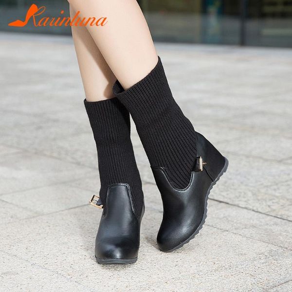 boots karin 2021 comfy autumn winter woman shoes slip on wedge high heels platform concise fashion female, Black
boots karin 2021 comfy autumn winter woman shoes slip on wedge high heels platform concise fashion female, Black