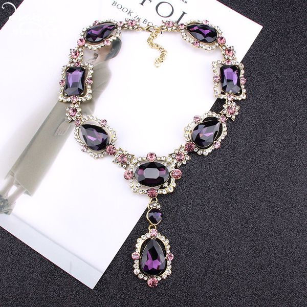 purple square crystal statement necklace women romantic heart glass pendant necklace indian bridal jewelry za christmas jewelry 5 colors 1 p, Golden;silver
purple square crystal statement necklace women romantic heart glass pendant necklace indian bridal jewelry za christmas jewelry 5 colors 1 p, Golden;silver