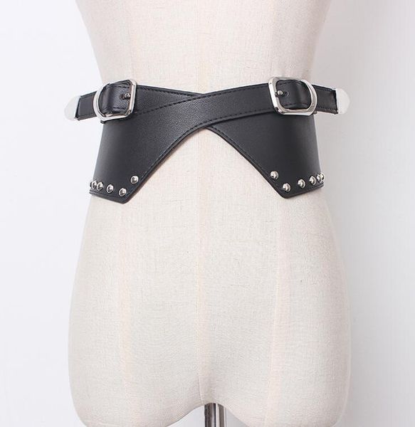 belts women's runway fashion rivet pu leather punk cummerbunds female dress corsets waistband decoration wide belt r1415, Black;brown
belts women's runway fashion rivet pu leather punk cummerbunds female dress corsets waistband decoration wide belt r1415, Black;brown