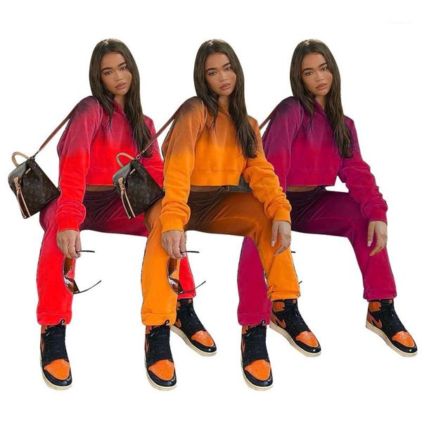 tracksuits fashion long sleeve long pants womens 2pcs sets tie dye sport style females clothing gradient womens designer, Gray
tracksuits fashion long sleeve long pants womens 2pcs sets tie dye sport style females clothing gradient womens designer, Gray