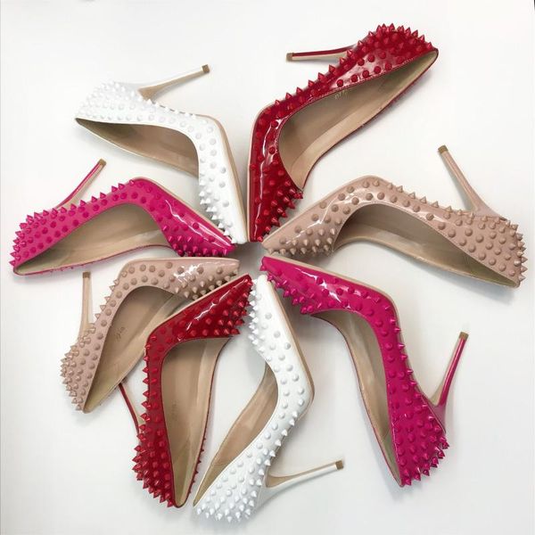 2021 fashion red patent leather spikes poined toe stiletto heel high heel shoe pump high-heeled shoes dress shoes, Black
2021 fashion red patent leather spikes poined toe stiletto heel high heel shoe pump high-heeled shoes dress shoes, Black