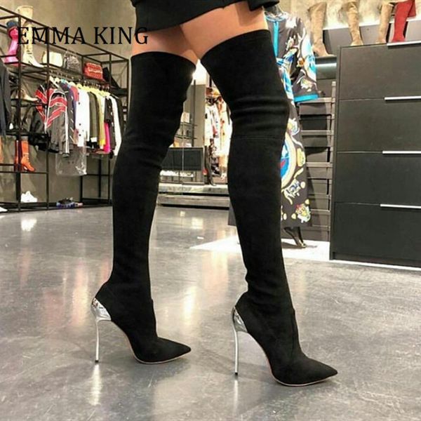 winter women over the knee high boots iron heels faux suede long boots pointed toe stilettos heels women thin high, Black
winter women over the knee high boots iron heels faux suede long boots pointed toe stilettos heels women thin high, Black