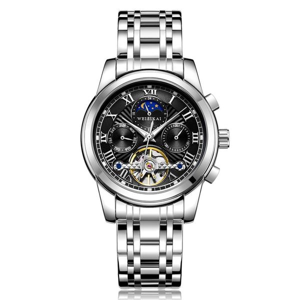 weisikai blue tourbillon steel watch watch seal matic mechanical watch многофункциональный календарь часы мужчины водонепроницаемые часы hol, Silver
weisikai blue tourbillon steel watch watch seal matic mechanical watch многофункциональный календарь часы мужчины водонепроницаемые часы hol, Silver