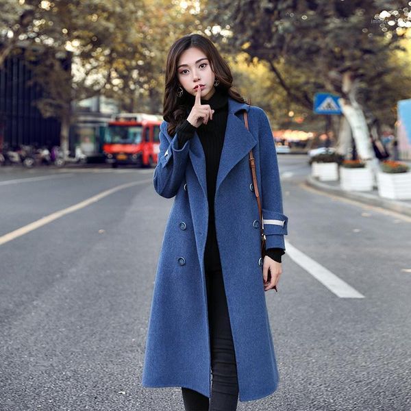 high-end blue woolen coat women's mid-length korean 2021 new fall winter overcoat fashion double-breasted ladies outwear f1601, Tan;black
high-end blue woolen coat women's mid-length korean 2021 new fall winter overcoat fashion double-breasted ladies outwear f1601, Tan;black