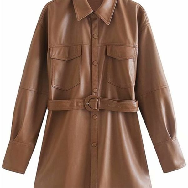 deat notched collar full sleeves pu leather single breasted waist belt female fashion autumn and winter jacket wn90904l 201210, Black;brown
deat notched collar full sleeves pu leather single breasted waist belt female fashion autumn and winter jacket wn90904l 201210, Black;brown