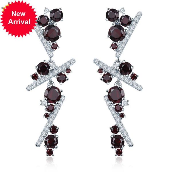 red grenade earrings 7.31 gemstone natural carat 925 sterling silver fine jewel multisection elegant for women's gifts, Golden;silver
red grenade earrings 7.31 gemstone natural carat 925 sterling silver fine jewel multisection elegant for women's gifts, Golden;silver