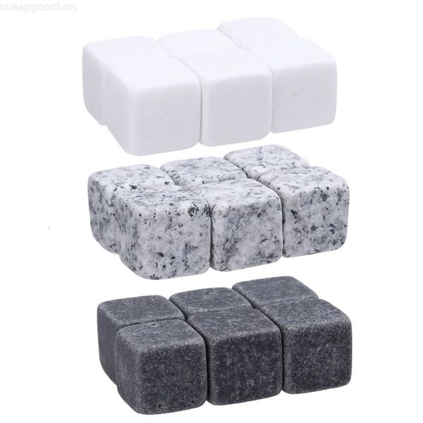 natural whiskey 6pcs/set stones cooler whisky rock soapstone ice cube with velvet storage pouch