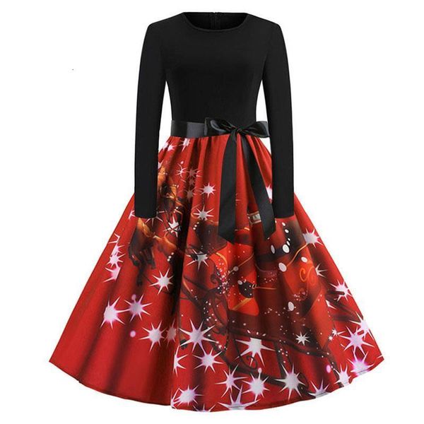women winter dress long sleeve print vintage christmas dress santa claus snow print party dress casual elegant midi robe, Black;gray
women winter dress long sleeve print vintage christmas dress santa claus snow print party dress casual elegant midi robe, Black;gray