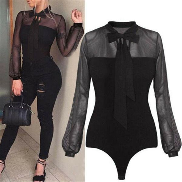 women's jumpsuits & rompers 2021 summer bodysuit women bow black mock neck patchwork long sleeve back ladies lace mesh transparent, Black;white
women's jumpsuits & rompers 2021 summer bodysuit women bow black mock neck patchwork long sleeve back ladies lace mesh transparent, Black;white