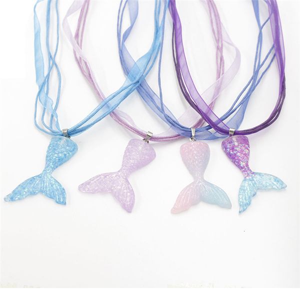factory price beauty fashion gardient mermaid color resin fish tail pendant ribbon wax rope necklace for girls women bes, Silver
factory price beauty fashion gardient mermaid color resin fish tail pendant ribbon wax rope necklace for girls women bes, Silver