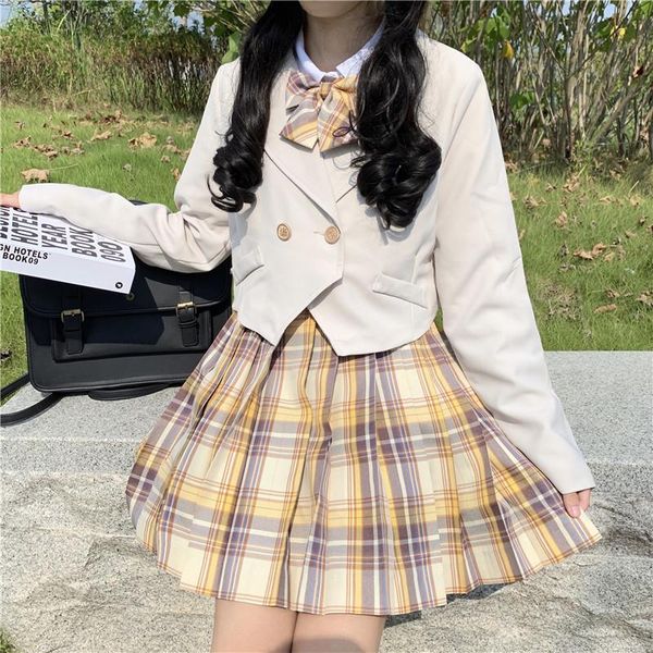 women's suits & blazers japanese sweet soft girly jk uniform kawaii women suit 2021 autumn winter preppy style notched collar long slee, White;black
women's suits & blazers japanese sweet soft girly jk uniform kawaii women suit 2021 autumn winter preppy style notched collar long slee, White;black