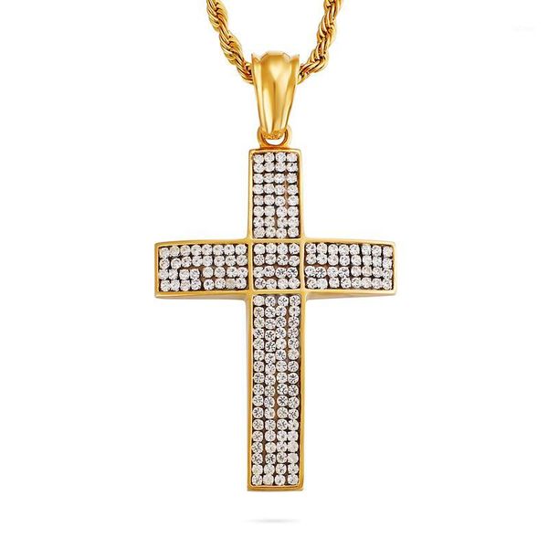 hip-hop gold simple fashion stainless steel full crystals large 48*68mm cross pendant necklace rope chain 4mm 22 inch women men1, Silver
hip-hop gold simple fashion stainless steel full crystals large 48*68mm cross pendant necklace rope chain 4mm 22 inch women men1, Silver