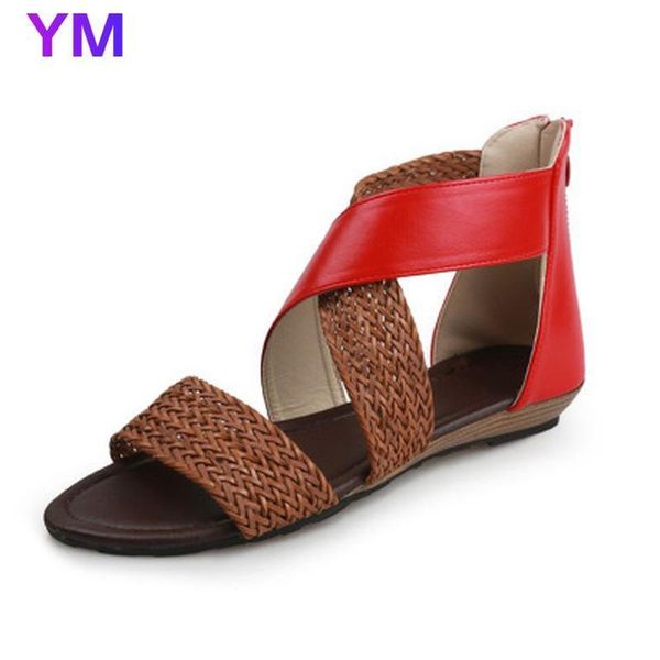 new summer rome style sandals women flats heel open-toe sandals back zipper mixed color fashion casual beach size34-43, Black
new summer rome style sandals women flats heel open-toe sandals back zipper mixed color fashion casual beach size34-43, Black