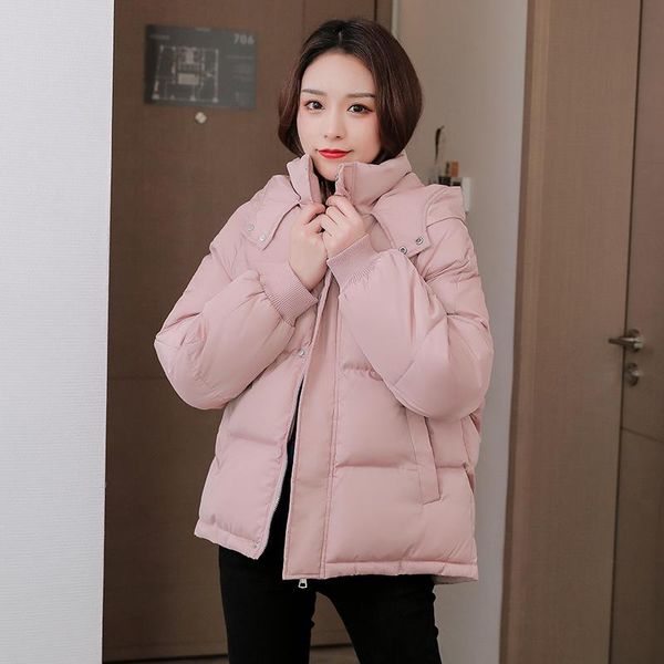 women solid simple loose casual parka coat new fashion short hooded parka female office lady, Black
women solid simple loose casual parka coat new fashion short hooded parka female office lady, Black