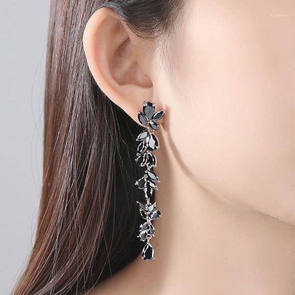 bilincolor fashion trendy cute cubic zirconia branch wedding bridal long black drop earring for women1, Silver
bilincolor fashion trendy cute cubic zirconia branch wedding bridal long black drop earring for women1, Silver