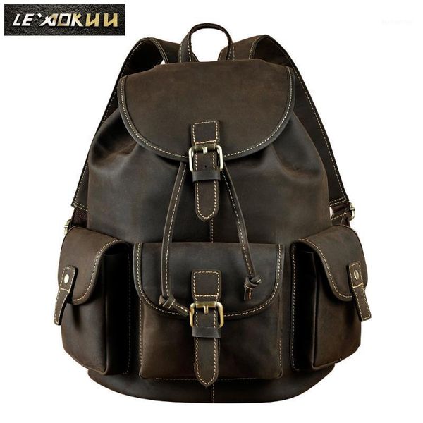 backpack original leather design men travel casual daypack rucksack fashion knapsack college school student lapbag male 99501
backpack original leather design men travel casual daypack rucksack fashion knapsack college school student lapbag male 99501