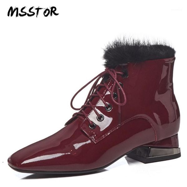 boots msstor fur square toe fashion flat for women winter plus size 43 leather lace shoes ankle1, Black
boots msstor fur square toe fashion flat for women winter plus size 43 leather lace shoes ankle1, Black