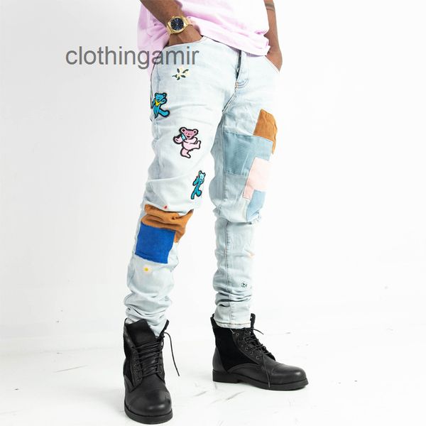designer amirs 2022 jeans off bear embroidery patch cloth wash water blue slim beggar pants man
designer amirs 2022 jeans off bear embroidery patch cloth wash water blue slim beggar pants man