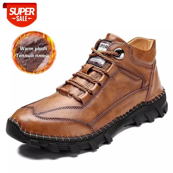 new men's winter boots handmade leather men ankle boots plush warm men's snow outdoor non-slip winter sneakers #cj3b
new men's winter boots handmade leather men ankle boots plush warm men's snow outdoor non-slip winter sneakers #cj3b