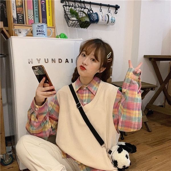 sweater for women geometric rhombic knitted vest sweater v neck sleeveless england style female waistcoat chic female 201202, White;black
sweater for women geometric rhombic knitted vest sweater v neck sleeveless england style female waistcoat chic female 201202, White;black