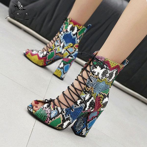 sgesvier fashion lace up gladiator sandals women shoes peep toe thick high heels snake printed fashion summer sandals female, Black
sgesvier fashion lace up gladiator sandals women shoes peep toe thick high heels snake printed fashion summer sandals female, Black
