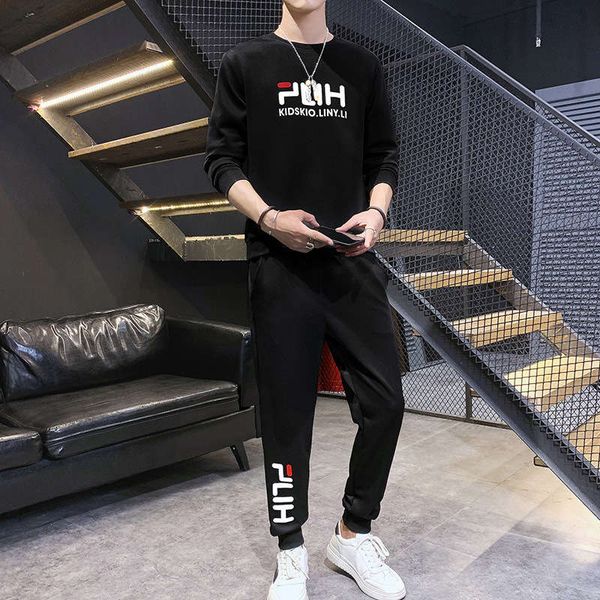 casual suit men's autumn korean fashion handsome two piece crew neck running sportswear, Gray
casual suit men's autumn korean fashion handsome two piece crew neck running sportswear, Gray